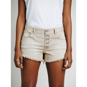 Free People Runaway Slouch Cutoffs Taupe 27